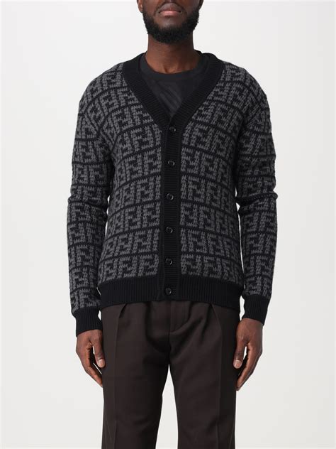 cardigan fendi uomo|Cardigan in cashmere grigio .